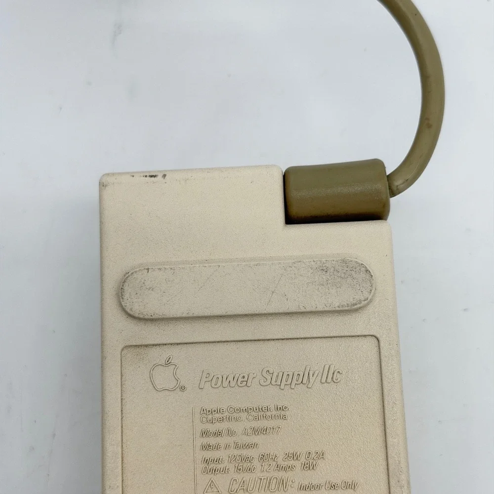 Vintage Apple Power Supply IIc A2M4017 15V 1.2A 18W 7-Pin DIN Adapter Good Cond